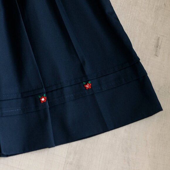 Navy Smocked Feltman Brothers Bishop Dress Red Green Embroidery NEW With Tag - Picture 3 of 5